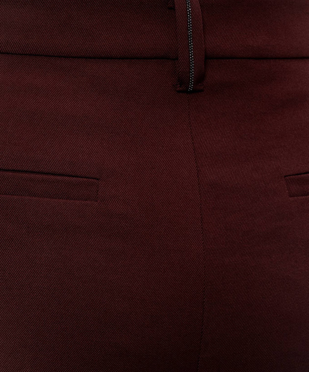 Brunello Cucinelli Бордові штани з вовни MP553P9294 зображення 4