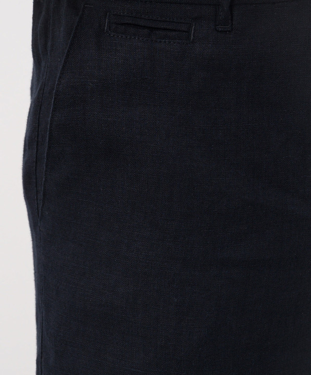 Trussardi Синие шорты из льна P025M000117NMP312T38 изображение 5