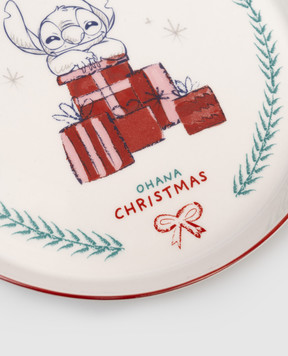 Disney Біла обідня керамічна тарілка Stitch DN25343