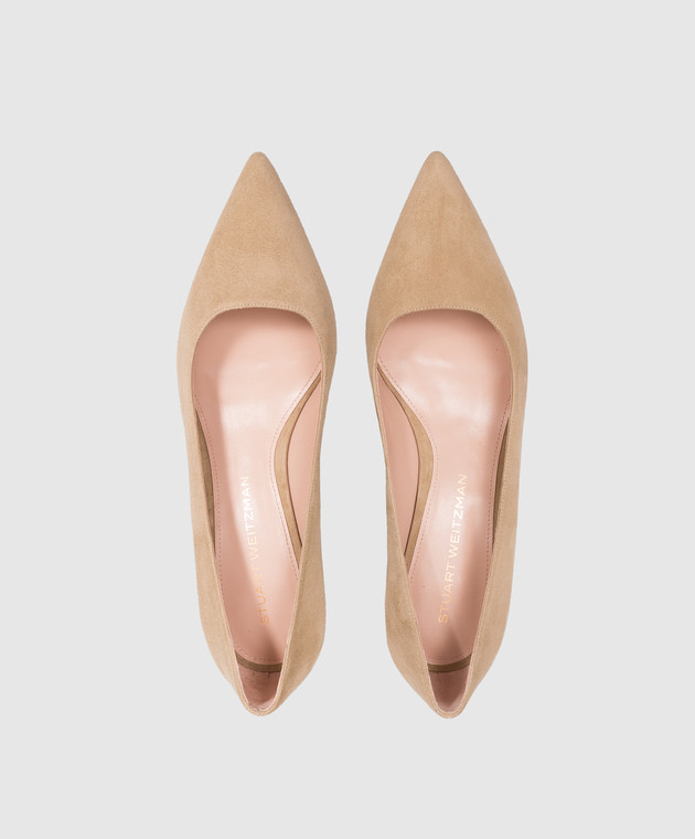 Stuart Weitzman Бежевые замшевые туфли SO391 изображение 4