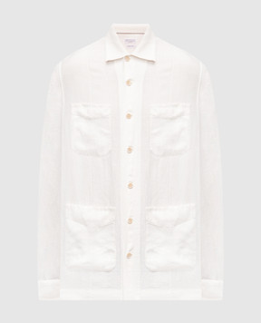 Brunello Cucinelli Белая рубашка из льна M243D0648P