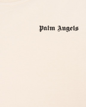 Palm Angels Дитяча бежева футболка з тасьмою PBAA011S26JER001