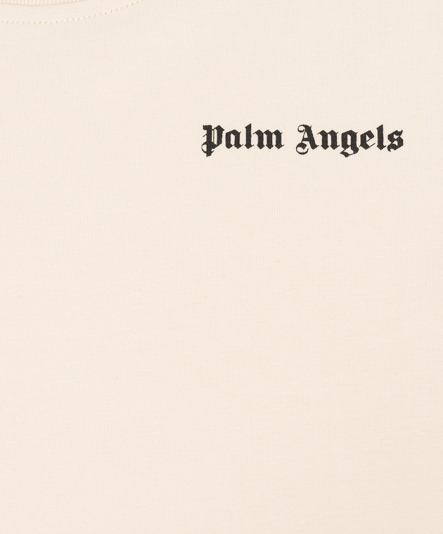 Palm Angels Дитяча бежева футболка з тасьмою PBAA011S26JER001 зображення 3