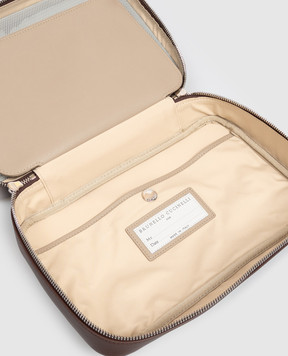 Brunello Cucinelli Коричневий шкіряний несесер MWZNBU441