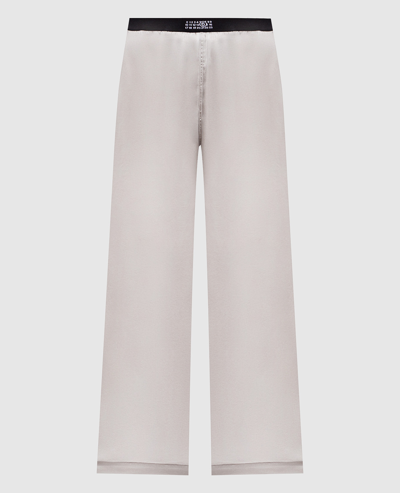 Серые брюки с шелком в пижамном стиле