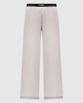 Maison Margiela MM6 Сірі штани із шовком в піжамному стилі MJH220050