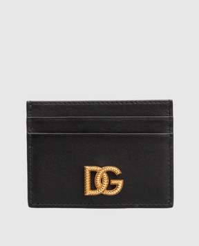 Dolce&Gabbana Черный кожаный картхолдер с монограммой BI0330AK274
