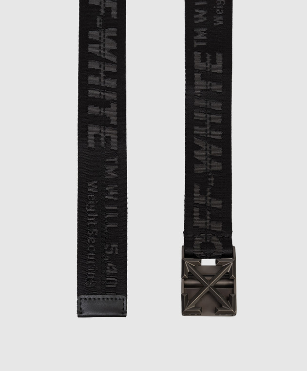 Off-White Чорний ремінь з візерунком логотипа OMRB14LC99FAB001 зображення 3