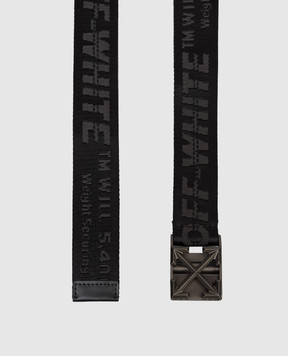 Off-White Чорний ремінь з візерунком логотипа OMRB14LC99FAB001