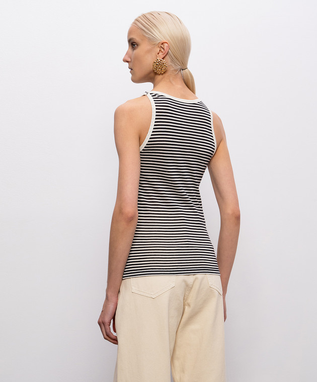 Saint Laurent Майка в смужку з вишивкою емблеми 832278Y37ZN зображення 4