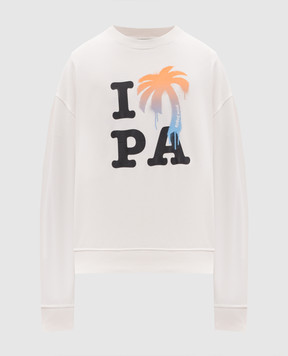 Palm Angels Світшот I Love PA кольору айворі PMBA08HS26FLE006