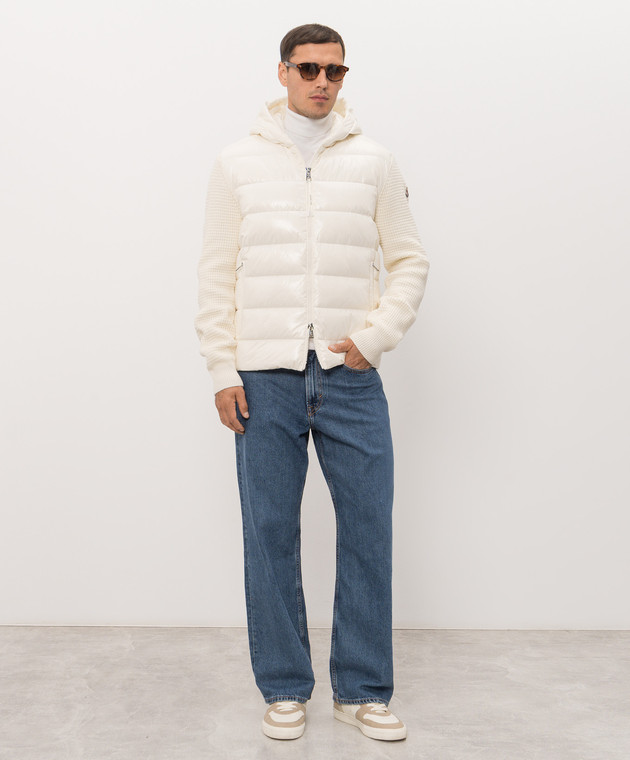 Moncler Куртка кольору айворі з вовною та кашеміром L20919B00059M4281 зображення 2