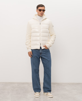 Moncler Куртка цвета айвори с шерстью и кашемиром L20919B00059M4281