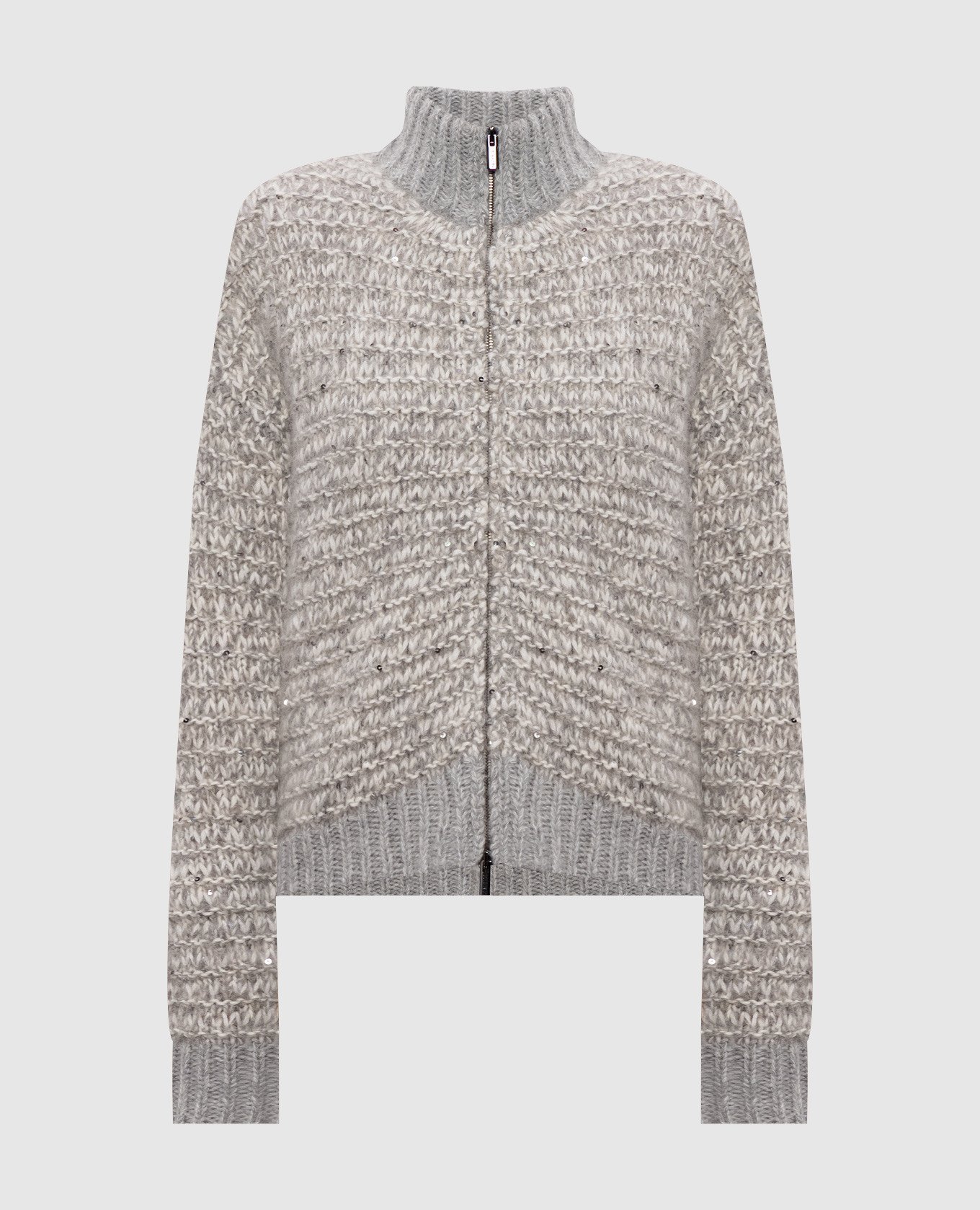 Серый кардиган с шерстью альпаки