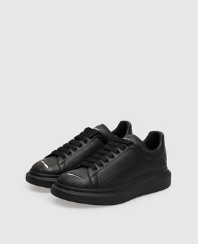 Alexander McQueen Чорні шкіряні кросівки Oversized A0069MWHAF4