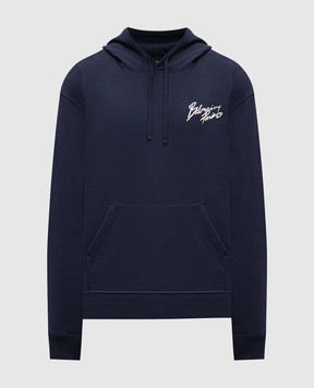 Balmain Синє худі з логотипом GH1JR007BD40