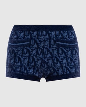 Palm Angels s Сині шорти з вовною у візерунок PWHM007R24KNI001