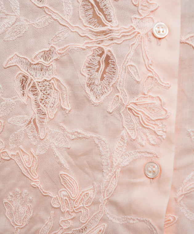 Ermanno Scervino Розовая блуза с кружевом D482K747APYET изображение 5