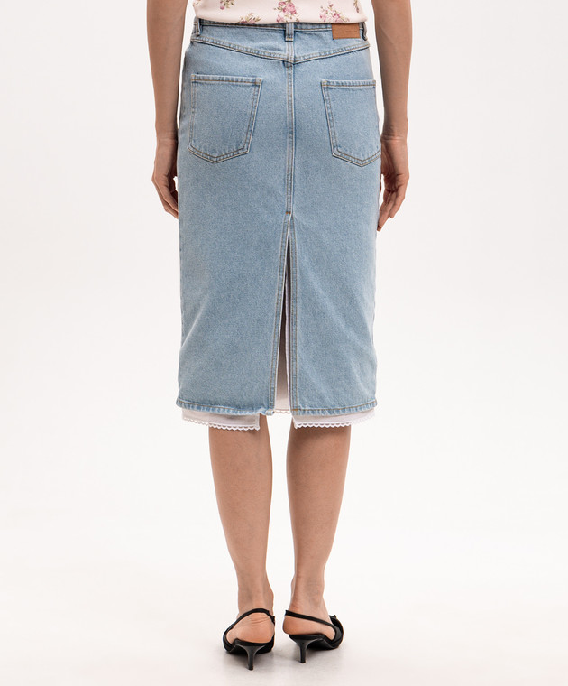 Magda Butrym Голубая джинсовая юбка с патчем логотипа DENIM15SKIRT179526 изображение 4
