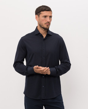 Brunello Cucinelli Синя сорочка з шовком MH8366686