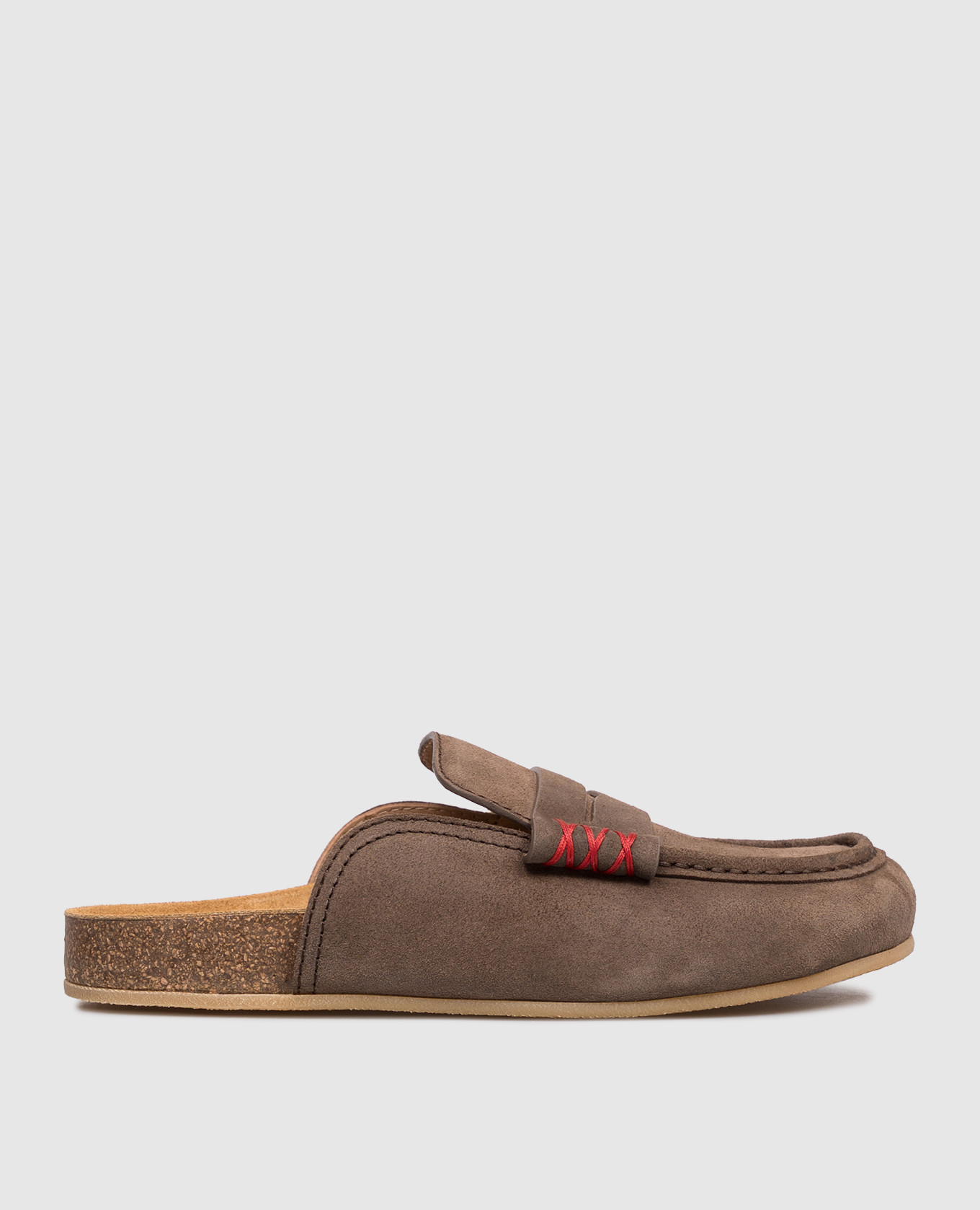 Коричневые замшевые мюли