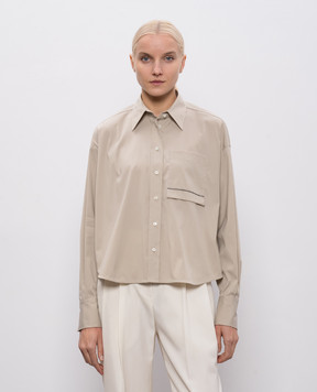 Brunello Cucinelli Бежевая рубашка с цепочкой мониль M0091MY826