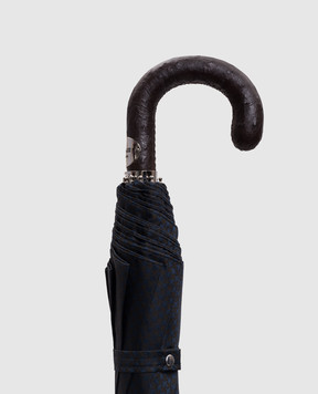 Pasotti Синий сложный зонтик с кожей страуса OMITUO64S526823