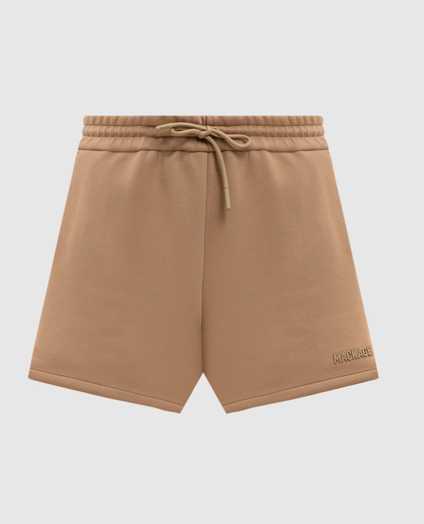 Коричневые шорты с фактурным логотипом