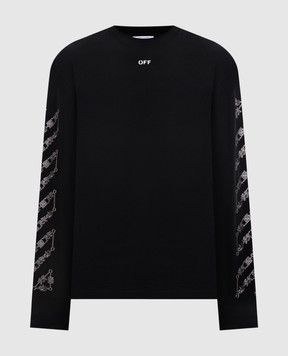 Off-White Черный лонгслив Chain Arrow Diagonal 44MAB09CS26J001