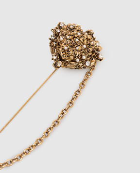 CelesteG Золотиста брошка Квіткове Серце 2070