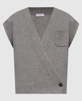 Brunello Cucinelli Сірий жилет з кашеміру M12724316P