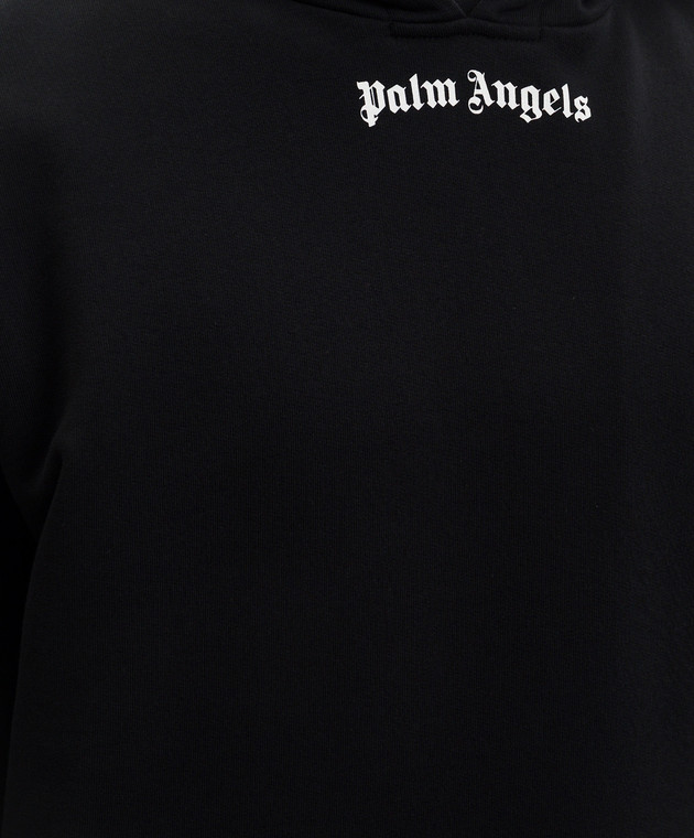 Palm Angels Чорне худі з контрастним логотипом PMBB036S26FLE001 зображення 5