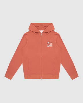 Brunello Cucinelli Детская оранжевая спортивная куртка с брендовым принтом BE854E507A