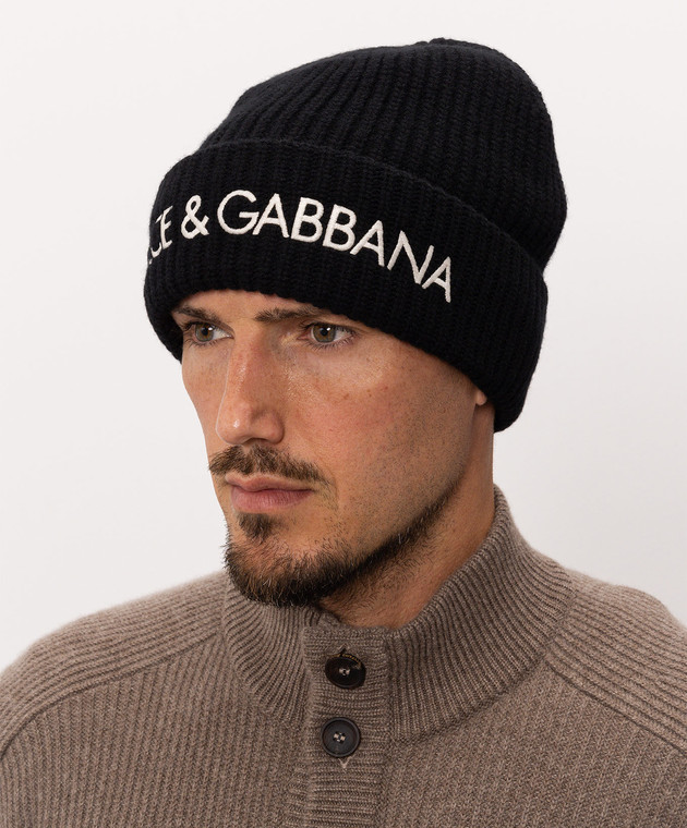 Dolce&Gabbana Черная шапка из шерсти и кашемира GX65KZJGMM5 изображение 2