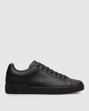 Dolce&Gabbana Черные кожаные кроссовки Portofino CS1772A1065