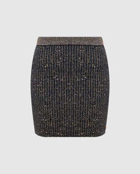 Balmain Синяя юбка в пайетке HF1LB004KK13
