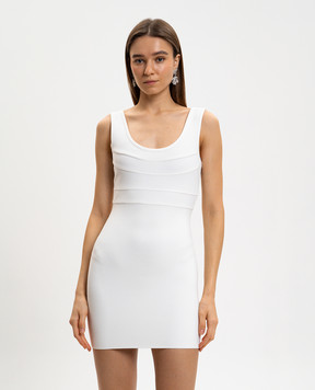 Herve Leger Белое платье мини Amara 46HLT8551404