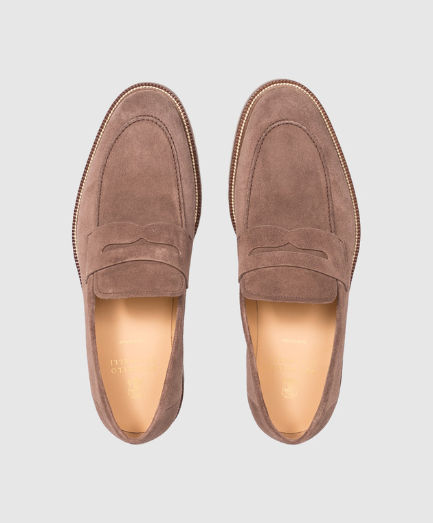 Brunello Cucinelli Коричневые замшевые лоферы MZUSOLT709 изображение 4