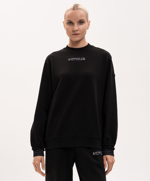 Moncler Черный свитшот с логотипом L20938G0001489AZY изображение 3