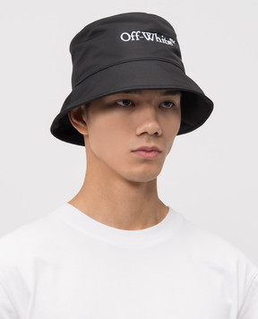 Off-White Чорна панама з вишивкою логотипа OMLA034C99FAB006