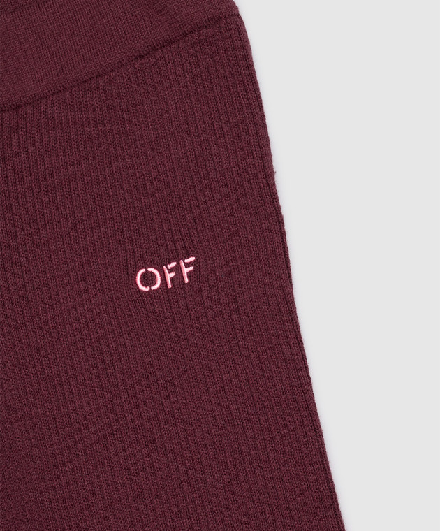 Off-White Дитячі бордові штани з вовною 44GHG002F26K001 зображення 3