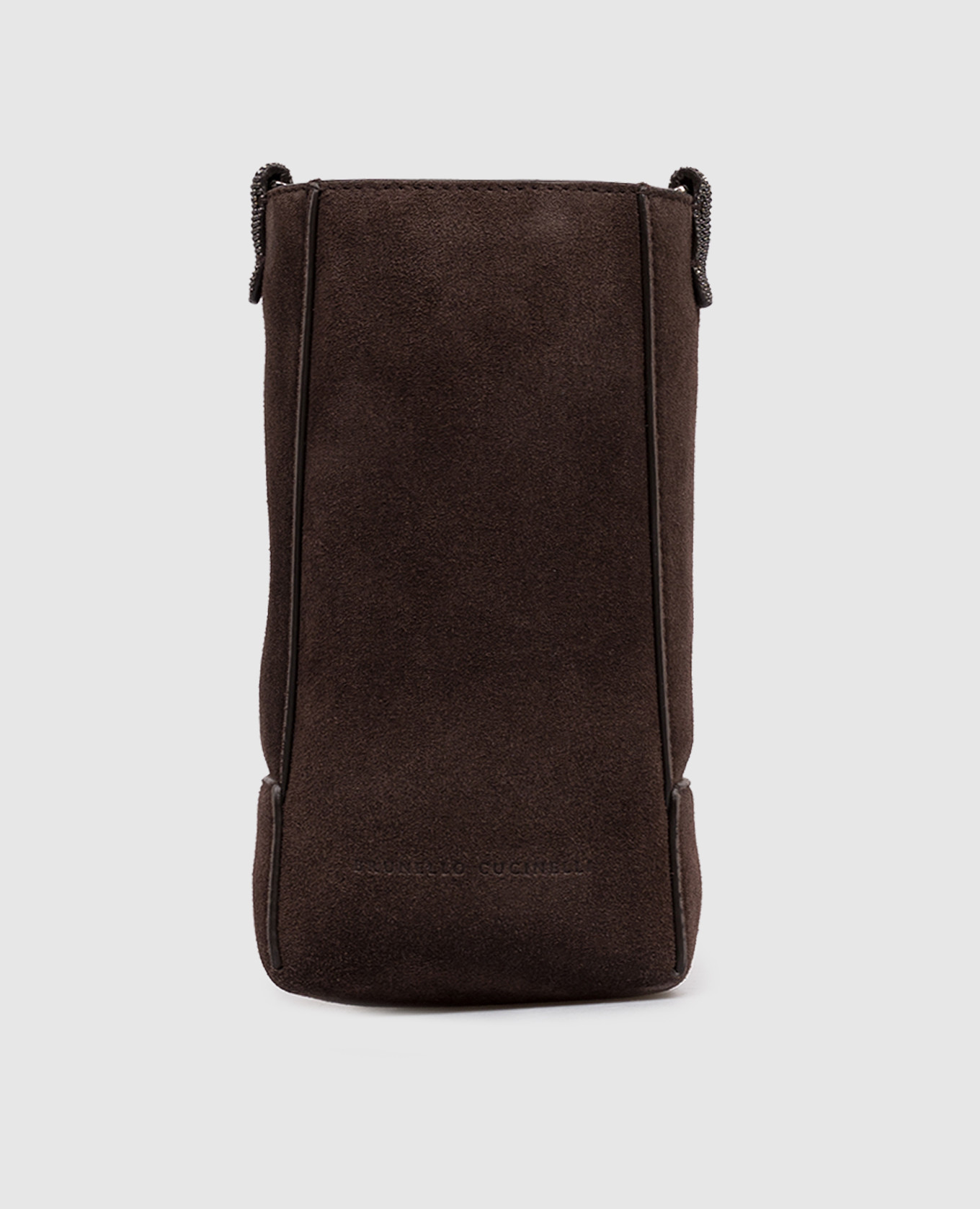 Коричневая замшевая сумка с цепочкой мониль