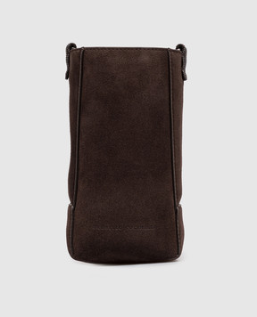 Brunello Cucinelli Коричневая замшевая сумка с цепочкой мониль MWDLD2739P