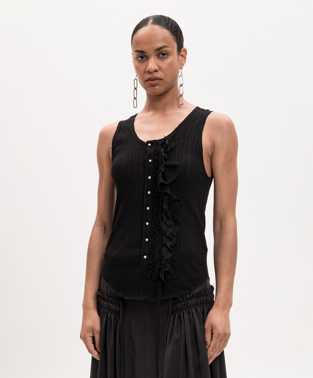 Ann Demeulemeester Черный топ Rase Serafino B0013947FA736 изображение 3
