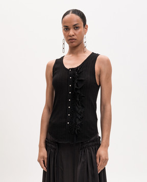 Ann Demeulemeester Чорний топ Rase Serafino B0013947FA736