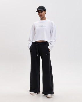 Off-White Білий укорочений світшот City Nature 2FE00514T
