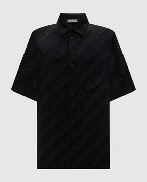 Balenciaga Черная рубашка в принт логотипа 871407TUL02