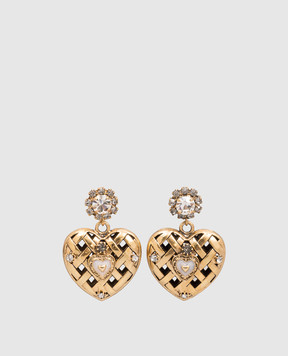 CelesteG Золотые серьги в форме ажурного сердца 2220