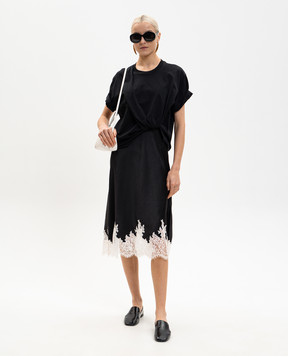 3.1 Phillip Lim Чорна сукня подвійної конструкції з мереживом S23190010COJ