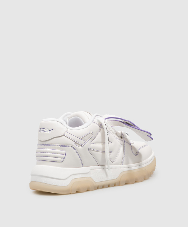Off-White Белые кожаные кроссовки Out Of Office Chunky OF05740101 изображение 3